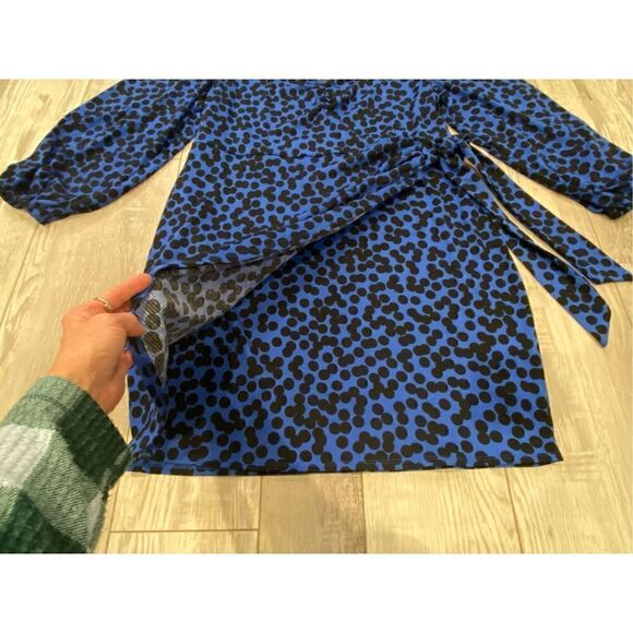 AVA & VIV plus size black and royal blue polkadot, dress size 2X - Picture 7 of 12